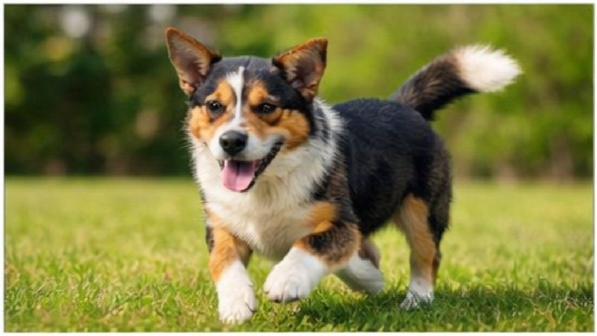 Active healthy dog showing signs of proper nutrition