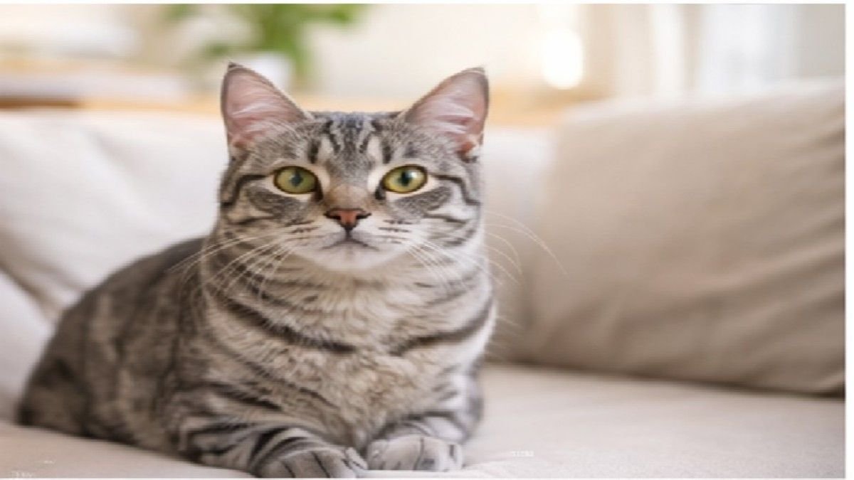 British Shorthair cat resting comfortably indoors